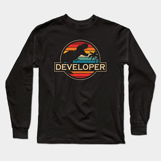 Developer Dinosaur Long Sleeve T-Shirt by SusanFields